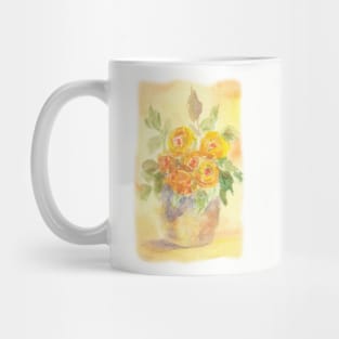 Yellow and Peach Flowers Mug